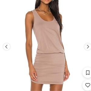 Bobi Draped Modal Jersey Mini Dress in Java